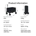 ochama Collapsible Compact Camping Wagon 200L Black, Extra Large & High Capacity, 400L Stackable Capacity, Dual Brake Off-Road Wheels, Space-Saving Storage, For Camping, Picnics, Vending & Moving image 8