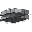 Senhoglb Bac à courrier A4 à 2 niveaux en maille métallique, empilable, Noir, Offre Nouvel An, Meilleurs choix cadeaux image 1