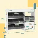 AIYAPLAY Kids Toy Storage Unit, Children Toy Box Organiser with 11 Fabric Bins, Cabinet, Top Shelves, 3 Stickers, Kids Storage Unit Bookshelf for Nursery, Playroom, Kindergarten, White image 5