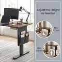 Ochama x SONGMICS Electric Standing Desk, Height Adjustable Desk, 140.1 x 60.1 cm, 4 Memory Heights, Rustic Brown image 5