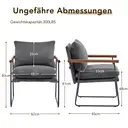 Ckaff Fauteuil à Oreilles XL pour Salon 65 x 62 x 83 cm, Fauteuil Lounge/Relax avec Cadre Métallique, Revêtement en Tissu Bouclé (Velours Côtelé), Gris, 1 Pièce image 0