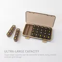 JORDAN&JUDY Portable Sealed Weekly Pill Organizer Large Capacity Pill Dispenser Pill Storage Box 28 Compartments-Brown image 3