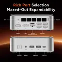 SOYO S4PLUS Mini PC Ryzen 7 H 255 (8 cœurs / 16 threads, jusqu'à 4,9 GHz) Mini ordinateur de bureau 24 Go LPDDR5 RAM 512 Go SSD PCIe 3.0, Micro PC Windows 11 Pro Radeon 780M/6 x USB 3.2/1 x LAN 2,5 G/4K à 120 Hz image 5