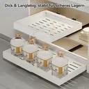 VIVREAL Ausziehbares Aufbewahrungsgestell – 2 weiße kleine bohrfreie Auszugskörbe aus Edelstahl, verstellbar 12,6–20,5 Zoll, einfache Montage, S32W*2 image 2