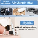 Sunluxy S600 White Electric Eyelash Curler, Natural Curling Long-lasting Shaping, LED Temperature and Power Display, Smart Safe Automatic Power-off, Rechargeable Portable Eyelash Curler image 6
