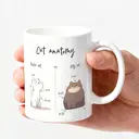 Alphynix 1 Mug blanc 33cl avec "Anatomie du Chat" tableau humoristique comparant chat normal vs dodu, cadeau de Noël ou Thanksgiving félin drôle,Le cadeau de la saint-valentin, cadeau d’anniversaire image 2