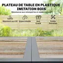 Outsunny Salon de Jardin 7 Pièces - Table Effet Bois Sans Entretien et 6 Chaises Empilables en Textilène - Ensemble Mobilier de Jardin Résistant pour Repas en Terrasse, Gris Anthracite image 3