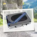 PawHut Folding Dog Bike Trailer Pet Cart Carrier for Bicycle Travel with Hitch Coupler in Steel Frame Blue image 3