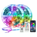 Vivreal HM-30-16 Ruban LED RGB intelligent 30 m, couleur changeable, contrôle télécommande et application, synchronisation musicale et fonction minuteur, offre de Nouvel An, cadeau idéal image 0