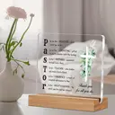 Alphynix Plaque de reconnaissance acronyme « PASTOR » en acrylique avec support en bois image 7