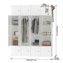 XINZI Système d'étagères de garde-robe DIY avec étagère à chaussures et tringle à vêtements, armoire pliante portable 20 cubes, beige image 1