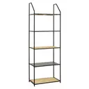 Interiors by Premier Bookcase Depok Black/Rattan 5 Shelves image 2