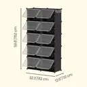 SONGMICSHOME Modular Shoe Storage Cabinet, 10-Compartment Organiser with Doors, Plastic Panels and Steel Frame, Entryway, Black image 4