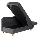 Beliani Chaiselongue mit rechtsseitigem Polster, verstellbarer Kopfstütze, Stauraum und Kissen in Dunkelgrau MERI II image 5