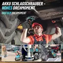 Seesii Akku-Drehschlagschrauber 1000 Nm (740 ft-lbs) 2400 U/min 1/2 Zoll, hoher Drehmoment, mit 2 x 4,0 Ah 21 V Akkus, 5 Sockeln und Koffer, zum Schrauben und Nieten, Reifenwechsel für Auto und LKW image 1