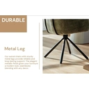 CLIPOP 1PC Chenille Swivel Tub Chair for Living Room 360 Rotating Base Luxurious Dining Armchair with Padded Seat, Desk Chair no Wheels for Dining Room Bedroom Vanity 0659-s green 59*60*91 cm image 8