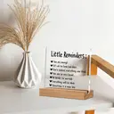 Alphynix Plaque en acrylique « Petits rappels » 1 pièce, Support avec socle en bois, 7 messages encourageants comme « Tu es à la hauteur » et symboles de cœur, Décoration de bureau de soutien émotionnel image 8