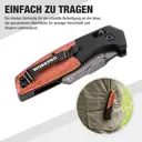 WORKPRO Folding Knife with Wooden Handle & Sliding Lock, Foldable Utility Knife Carpet Knife Quick Change Cutter Knife with Belt Clip, Includes 10 SK5 Replacement Blades image 5