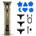 Tondeuse Kit de tondeuse mini professionnel tout-en-un, tondeuse sans fil rechargeable par USB avec écran numérique, gabarits de coiffage (étoile/cœur/lune) et peigne guides - Outil de toilettage précis image 0