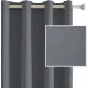 Rideaux occultants YSTYLE pour chambre et salon - Ensemble de 2 panneaux de rideaux isolants thermiques, 140x240 CM, LUAN, gris foncé image 0
