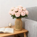 Yuejia Bouquet de roses artificielles en soie 48 cm - Rose image 4