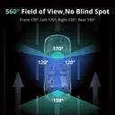 BOTSLAB 3K 4 Channel Dash Cam, 560° All-Sides View, Front and Rear Inside Car Camera with 3.18”Touch Screen, Dash Camera 24/7 Parking Mode, Built-in GPS 5.8GHz WiFi Voice Control image 6