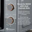 Tower Cavaletto Manual Microwave - Grey & Rose Gold, 20L, 800W, with 5 Power Levels & 35 Minute Timer, T24038RGG image 3