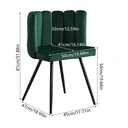 CLIPOP Velvet Dining Chairs Set of 2 Vanity Chair with Petal Back and Metal Legs, Modern Makeup Chair for Bedroom Dressing Table Kitchen Living Room green 45*47*82cm image 1