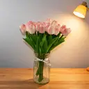 Wei's Moment 7-Pack Real Touch Artificial Tulip Flowers - Light Pink Latex Blooms for Home Wedding Party Decoration, DIY Crafts image 2