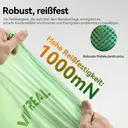 Vivreal Abbaubarer Müllbeutel – Grün 10 l (100 Stück) | TÜV & BPP Doppelzertifizierung, superrobust, auslaufsicher, umweltfreundlicher Müllbeutel aus Maisstärke image 2