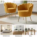 Fauteuil en Velours HULALA HOME avec Dossier Épais, Design Moderne et Pieds Dorés, Idéal pour le Salon et la Chambre, Jaune image 7