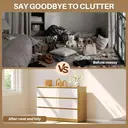 GRAVFORCE Chest of Drawers 6 Drawers Modern Bedroom Dresser with Storage Cabinet Wooden Cupboard for Bedroom Living Room White 70x100x30cm image 4