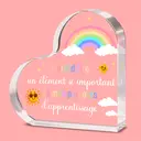 Alphynix Plaque de remerciements pour professeur en acrylique en forme de cœur - 10 cm image 0