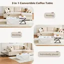 CLIPOP White High Gloss Coffee Tables for Living Room Set of 2 with Storage Drawer, Modern Rectangle Tea Tables, Centre Table image 6