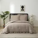 Meeallhome Comforter Set Vintage Ruffle Bed Set 135*200cm/50*75cm*1 Wheat-colored image 0