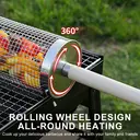Huacan Barbecue Cage Round Barbecue Bucket Outdoor Smoked Cage Portable Barbecue Stove Rotating Rolling Stainless Steel Cage Small image 3