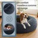 SONGMICS Lit en donut pour chien, moelleux et apaisant, avec housse amovible et lavable, gris foncé, 70 x 20 cm image 4