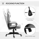 Vinsetto Gaming Chair, Computer Desk Chair with Lumbar Support, Faux Leather Racing Chair with Headrest and Swivel Wheels for Home Office, Grey White image 4