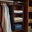 Essentials by Premier 3 Sections Brown Hanging Garment Organiser image 1