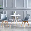 mcc direct Set of 2 Dining Chairs Wooden Legs Soft Cushion Pad Stylish Retro Lounge Dining Office EVA (Grey) image 1