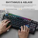 KEYSME Lunar 01 80%-Tri-Mode mechanische Tastatur, US-QWERTY-Layout, Gasket-Mount-Tastatur mit Rhythmusbeleuchtung, Hot-Swap-Schalter, programmierbarer Drehregler, PBT-Tastenkappen & 4000-mAh-Akku, Schwarz image 5