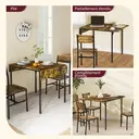 HOMCOM Table de salle à manger pliante table de cuisine extensible avec 2 rabats style industriel rectangulaire pour petit espace, table à abattant pour 2-4 personnes, marron rustique image 7