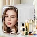 EAFC Portable Mini Car Fridge 6L Mirror Cosmetic Ice Box Heat Preservation Cooling Two-In-One Small Size Energy-conservation Personal Care Appliance image 1
