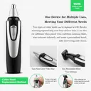 Sparoma Ear and Nose Hair Trimmer, Battery-Powered, Suitable for Ear and Nose Hair, Facial, Eyebrow, IPX7 Waterproof, Stainless Steel Blades, With Dust Cap – TC-3550, Black image 4