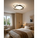 LED Deckenlampe Ø53cm,Dimmbar mit Fernbedienung für Wohnzimmer 62W 3000-6500k, LED fest integriert, Modern Runde Wohnzimmer Schlafzimmer Arbeitszimmer Esszimmer Dekoration Lampen, Mit Speicherfunktion.Lichtfarbe- und Helligkeit einstellbar Schwarz image 5