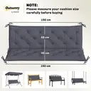 Outsunny Coussin de banc matelas assise dossier pour banc de jardin coussin balancelle canapé 3 places grand confort 150 x 98 x 8 cm gris image 2