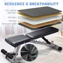 SPORTSOUL Banc d'exercices réglable pour salle de sport à domicile, banc d'entraînement de force pliable avec capacité de charge de 610 lb, 6 x 3 x 3 réglable image 4
