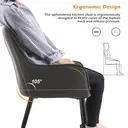 CLIPOP Occasional Dining Chairs Set of 2 Faux Leather Padded Kitchen Chair Accent Armchair with Backrest and Metal Legs, Lounge Living Room Reception Chairs 0224 grey 56*50*89 cm image 2