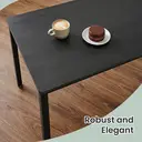 Ochama x SONGMICS Dining Table with 2 Benches, Set of 3, Kitchen Table, 2 Dining Room Benches, Steel Frame, Ash Black and Ink Black image 7