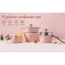 PURECOOK Colored Ceramic-Coated 304 Stainless Steel 4-Piece Cookware Set Series
16cm Milk Pot, 18cm Soup Pot with Steamer Insert , 22cm Hot Pot, 24cm Stock Pot - Pink Ceramic Coating, Multi-Ply Base, Heat-Conducting Silicone Glass Lid, 304 Stainless Steel image 2